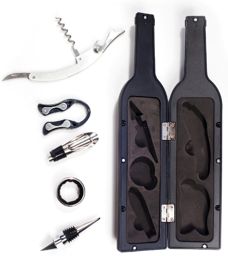 Ozeri 5-Piece Wine Bottle Corkscrew & Accessory Set, Black - Image 2